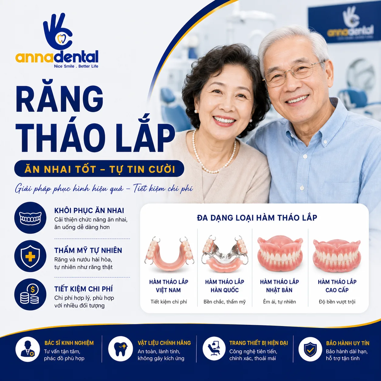 Hàm tháo lắp là gì và nên chọn loại nào?
