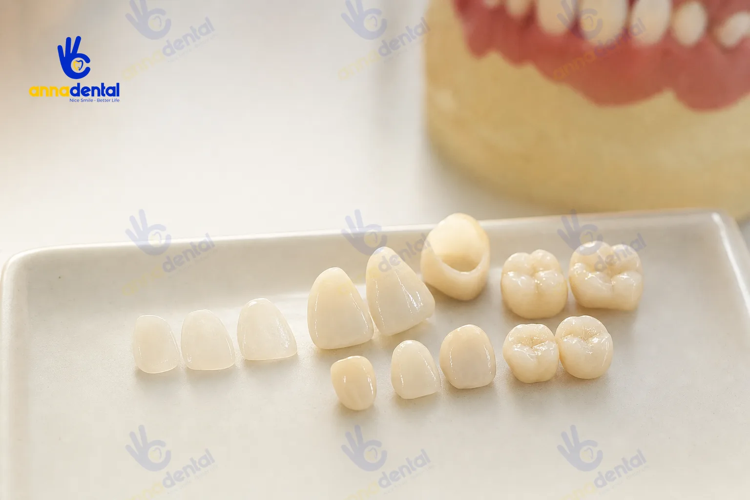 Các loại veneer và mão sứ với độ dày mài răng khác nhau