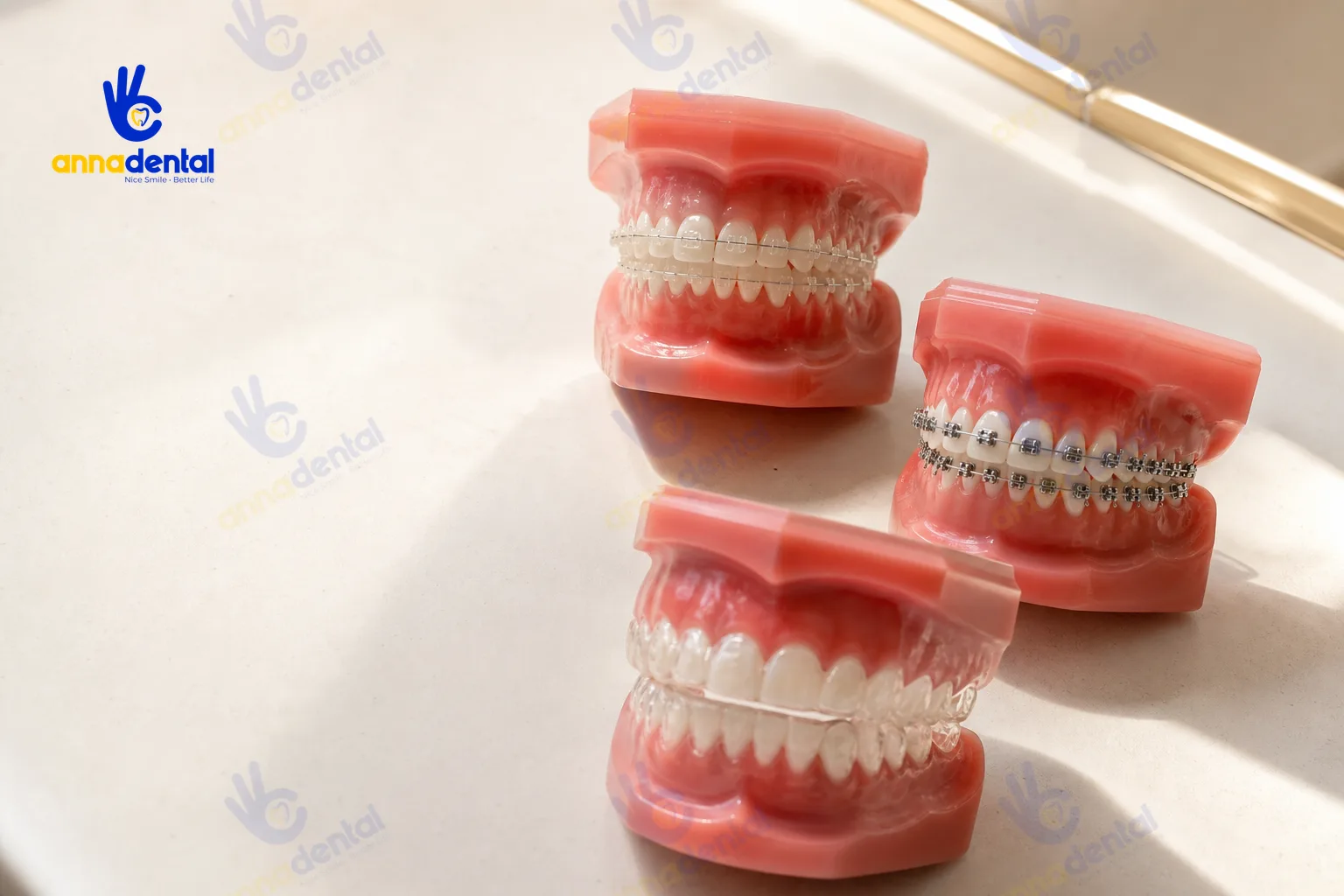 So sánh ba mô hình: mắc cài sứ, mắc cài kim loại và khay trong suốt