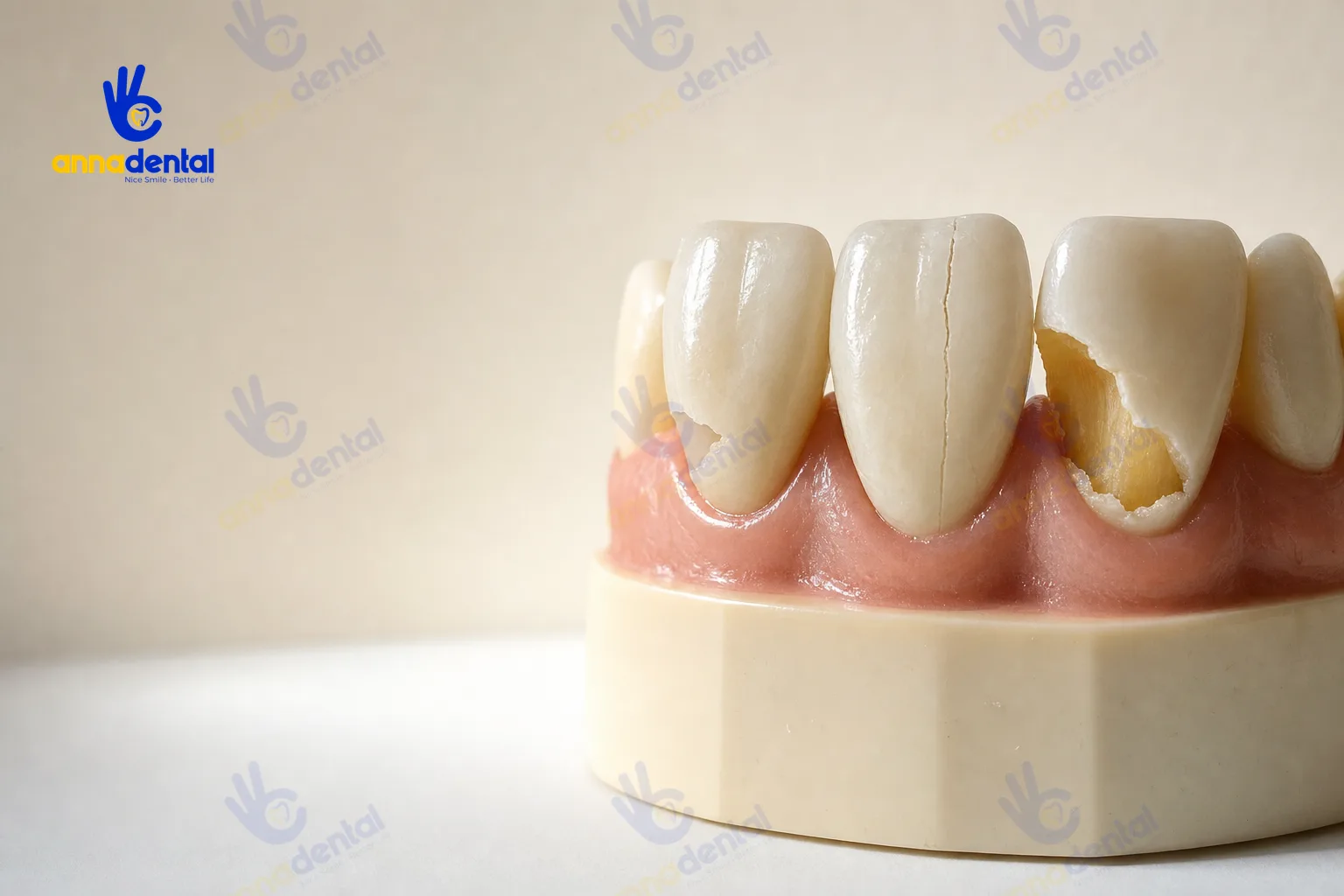 Mẫu răng mô phỏng các mức độ mẻ, nứt và vỡ khác nhau