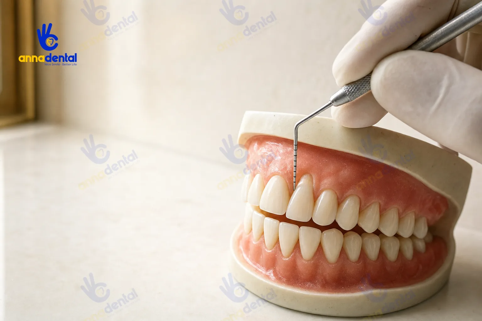 Đo độ sâu túi nha chu và mức tụt lợi trên mẫu răng